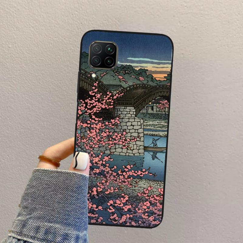 

Japanese Snow Cherry Blossom Art For Huawei Nova 12s 12i 11i 8i 7i Y73 Y70 Y90 Y60 Y72 Y61 Y91 9 10 SE P30 Pro P40 Lite Case Huawei Nova Y73