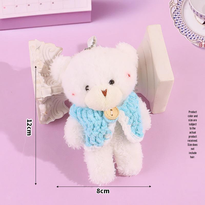 Blush Bear Doll Keychain: Cute Skirt Plush Heart Bag Charm Gift