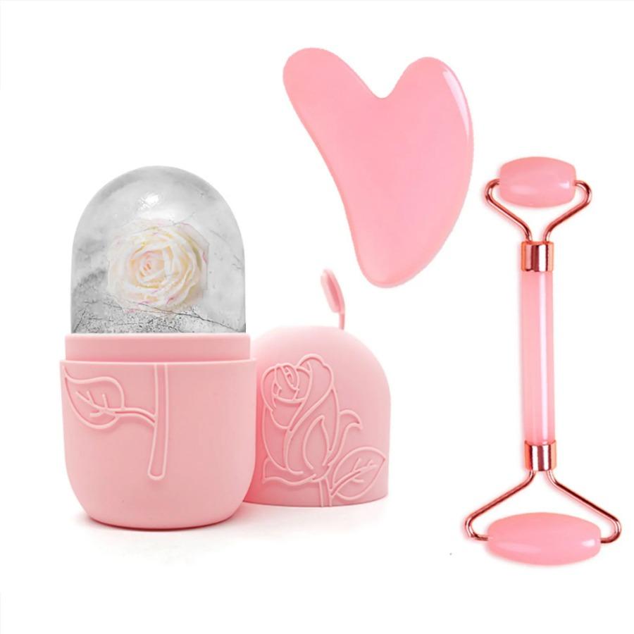 1 Set Silicone Facial Ice Roller Massager, Reusable Face Lifting Tool for Skin Tightening & Relaxing