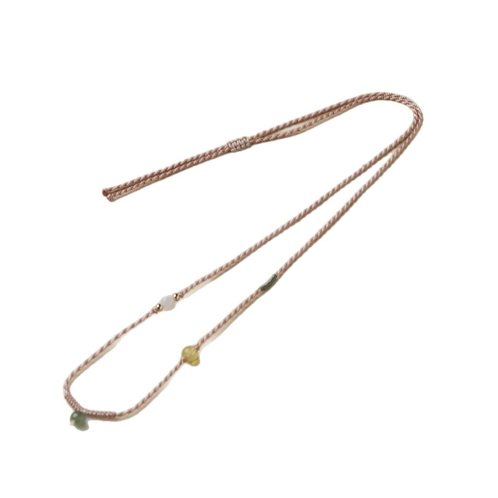 Handcrafted Exquisite Eight-Strand Adjustable Hetian Jade Necklace Cord