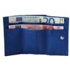 Portefeuille Excellanc en cuir bleu format horizontal chic