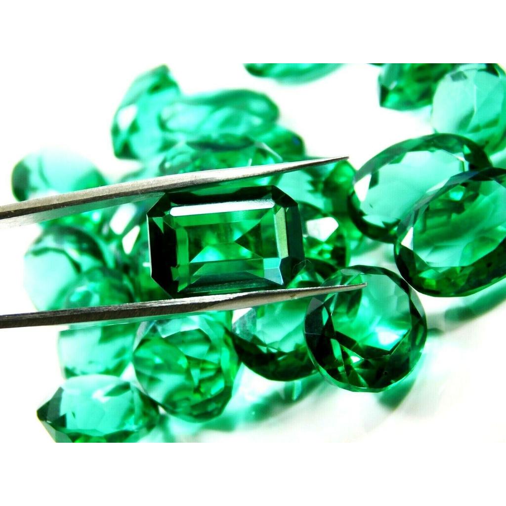 Lab-Created Green Muzo EMERALD 50 Ct Loose Gemstone For Jewelry Making