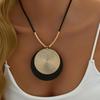 Personalized Unique Design Large Round Vintage Flower Pendant Necklace Women's Bohemian Ethnic Style Jewelry Gift