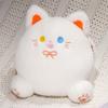 with Hand Pocket White Cat Plush Pillow Smile Black Cat Plush Doll  Home Decor