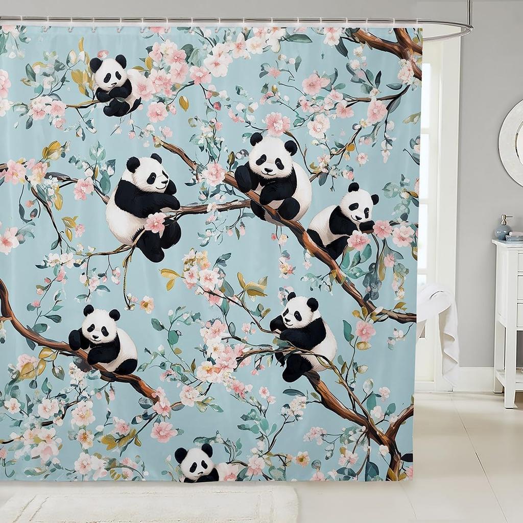 Cat Shower Curtain Japanese Style Bathroom Shower Curtain Sets for Kids Boys Girls Teens,Ocean Wave Fabric Shower Curtain