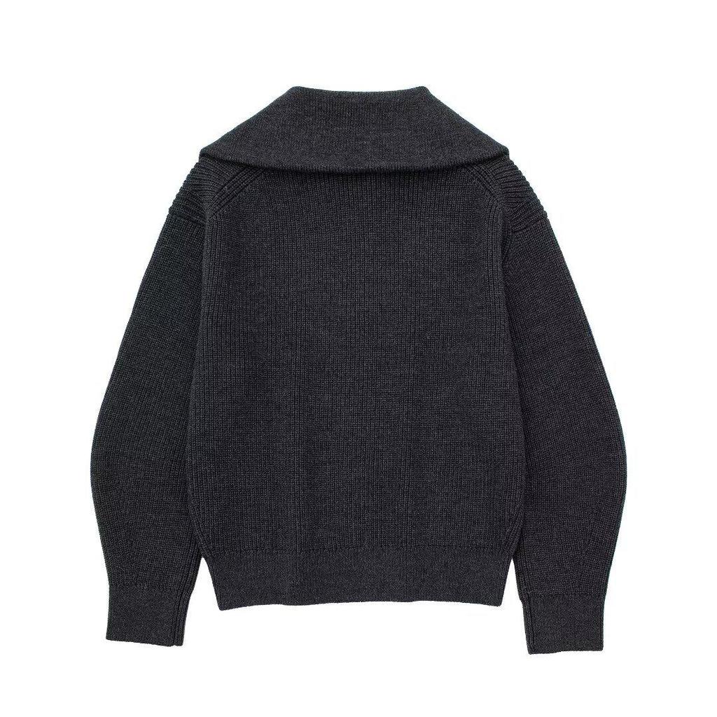 NSSF Women's Striped Wool Half-Zip Pullover - 2024 Autumn/Winter Fashion with Lapel.