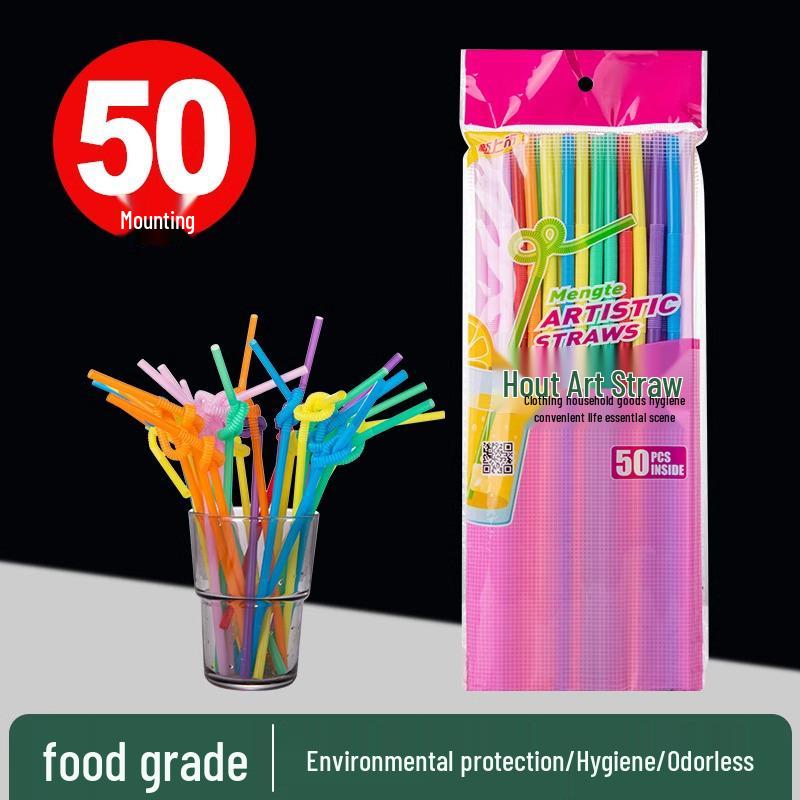 Individually Wrapped Colored Bendable Drinking Straws for Kids - Food Grade & High Temperature Resistant
