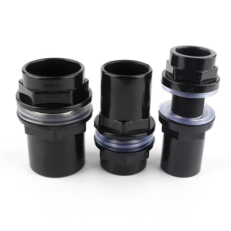 1pcs Avaliable 20-50mm PVC Pipe Fittings Aquarium Fish Tank Connector Overflow Thread Water Supply Accessories Joint