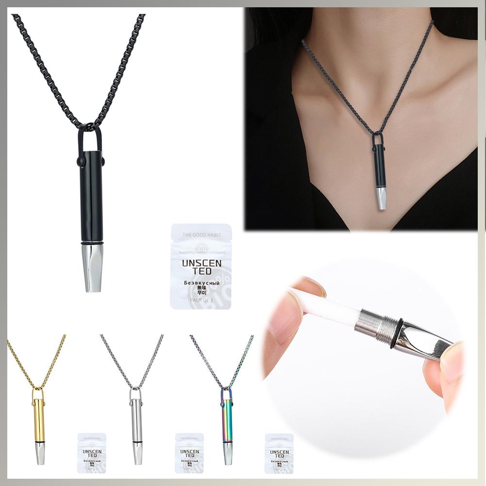 Breathing Necklace Anxiety Breathing Necklaces Stainless Steel Natural Calming Relief Chain Stress Relief Yoga Meditation Tool