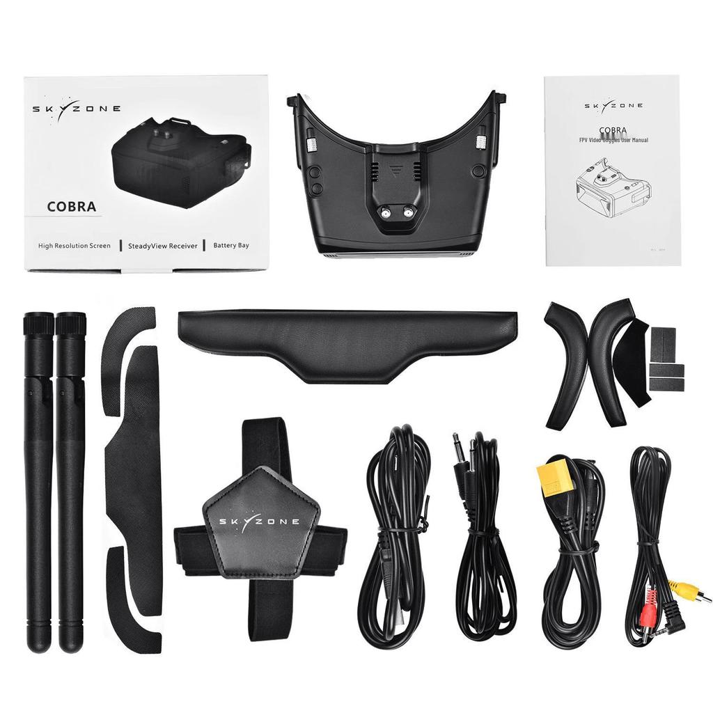 Skyzone VR-CBX-V04 FPV Goggles with 2.4G Analog Video Transmission and Drone Camera Compatibility