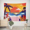 Beach Sunrise Design Digital Printing Polyester Wall Tapestry Suitable for Use In Living Rooms Bedrooms Offices Bars Party