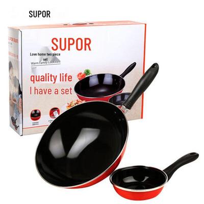 SUPOR Classic Cast Iron Wok & Frying Pan Set