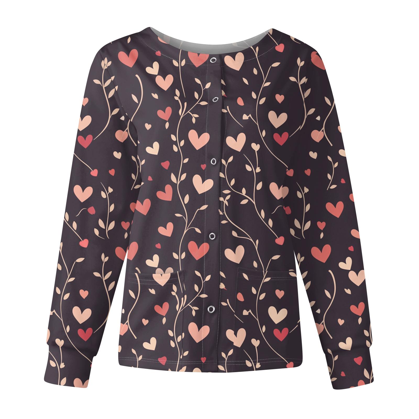 

Женская повседневная модная куртка с длинным рукавом, воротником-стойкой, на одной пуговице, с принтом ко Дню святого Валентина, рабочая куртка, топы M тёмно-синий