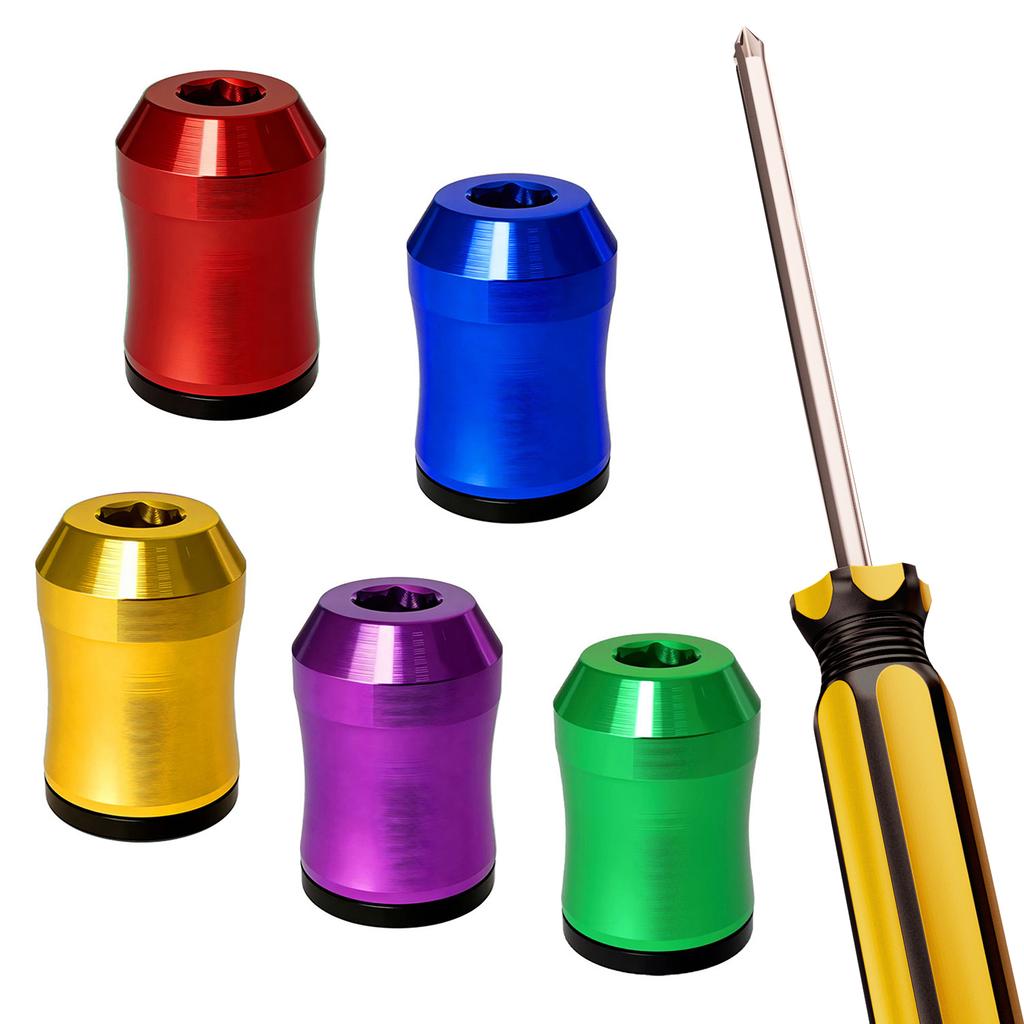 Screwdriver Bit Magnetizer Ring for Manual & Electric Screwdrivers Aluminum Alloy Magnetic Bit Holder Detachable for DIY Repair