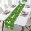2 Pcs Green Grass Soccer Table Runner Game Day Table Decoration for Sports Theme Birthday Party Supplies Home Kitchen Dining Decor