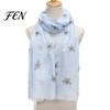 Fashionable Neck Decoration for Women Lightweight Scarf Women, Cute Bee Pattern Scarf, Stylish Accessory Soft Long Thin Shawl Wrap Vacation,