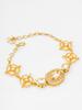 Gold-Plated White Stone-Studded & Beaded Handcrafted Bracelet
