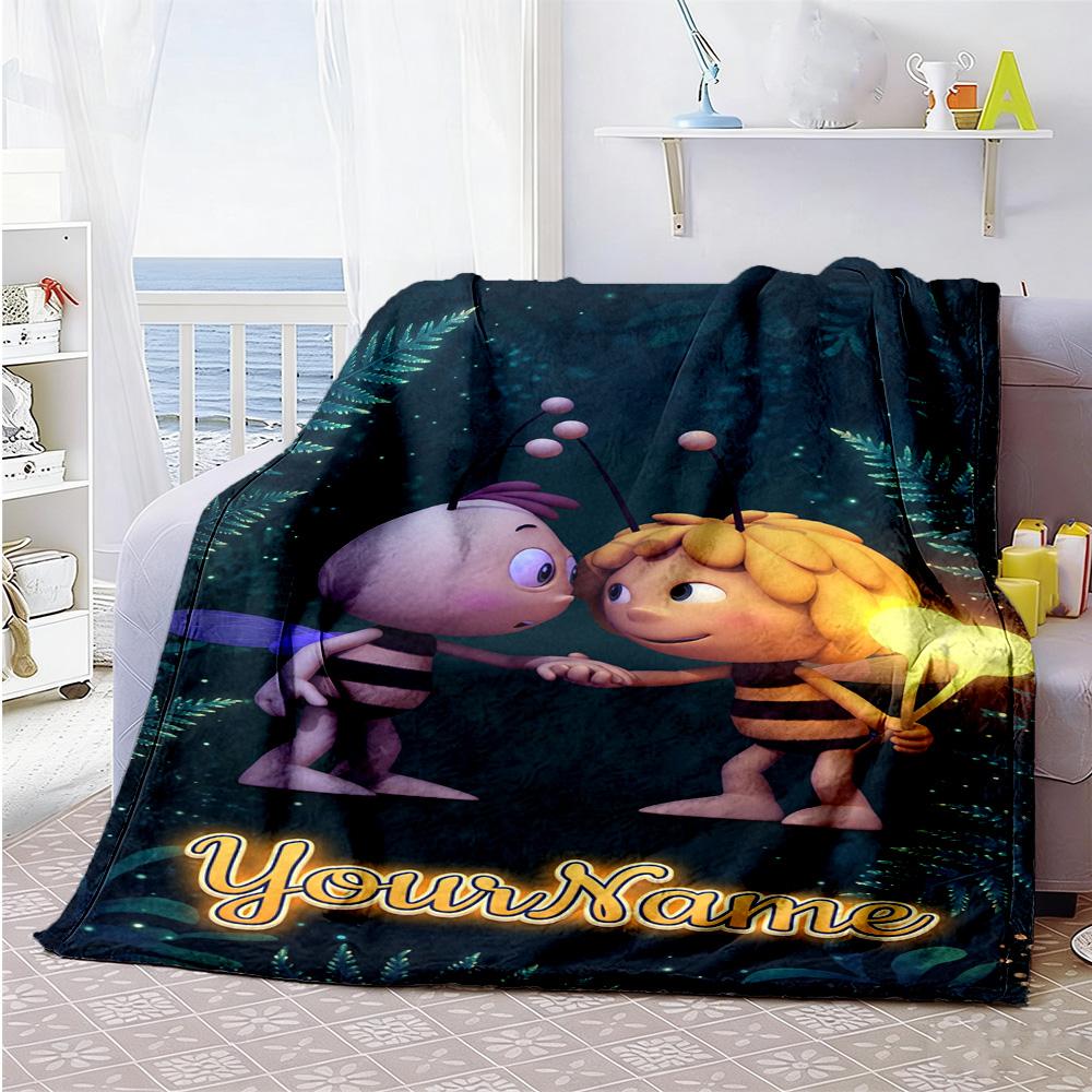 Biene Maja Personalized Name Blanket Gift Customizable Blanket Soft & Cozy Perfect for Nap Chair Office Bedding for All Occasions