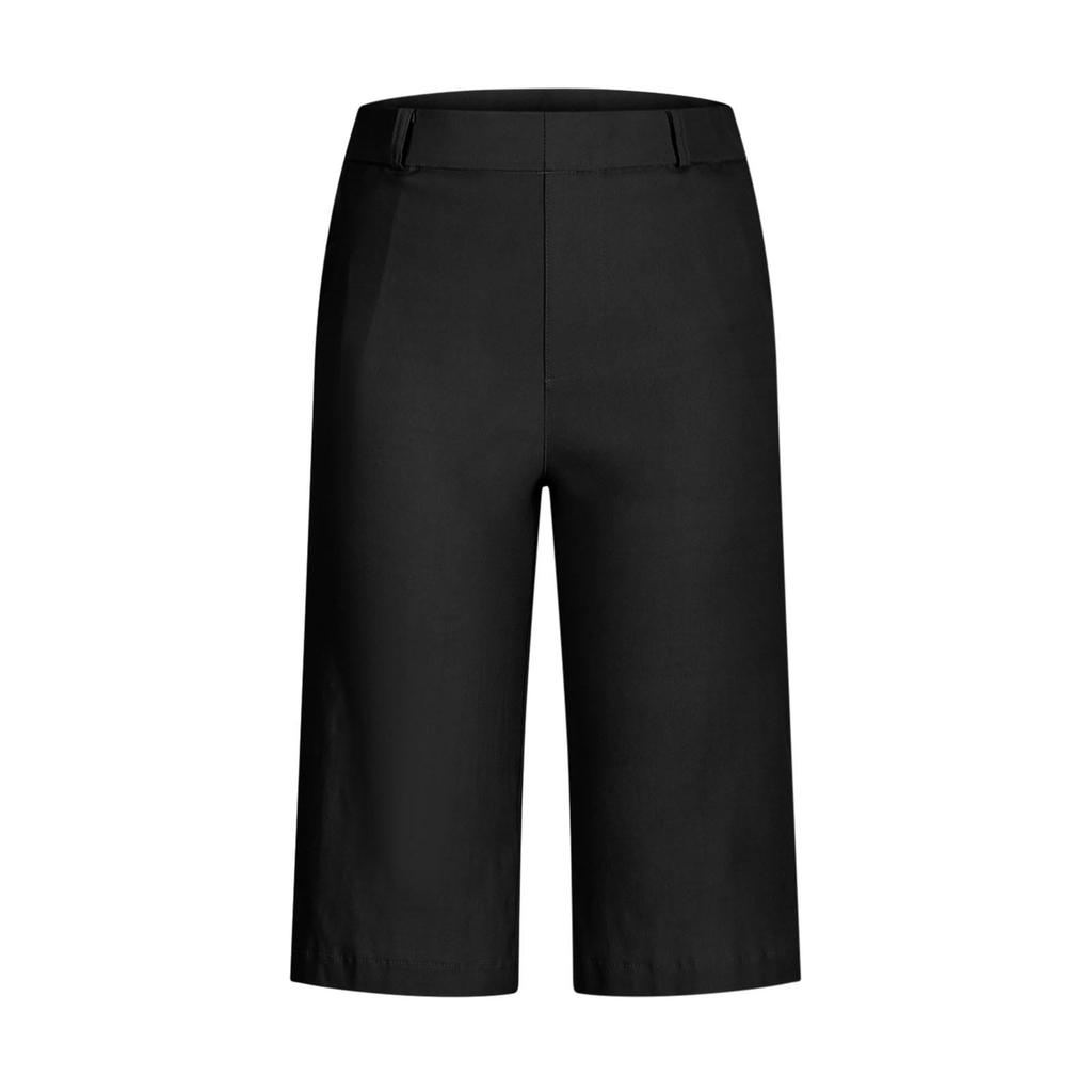 Pantaloncini da donna al ginocchio, Cotone elasticizzato, Abbigliamento casual estivo, Vestibilità comoda, Stile versatile