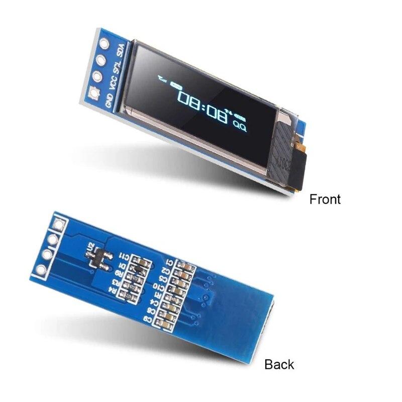0.91inch I2C OLED Display Module I2C SSD1306 OLED Display Module White / BLUE I2C OLED Screen Driver DC 3.3V~5V for Arduino