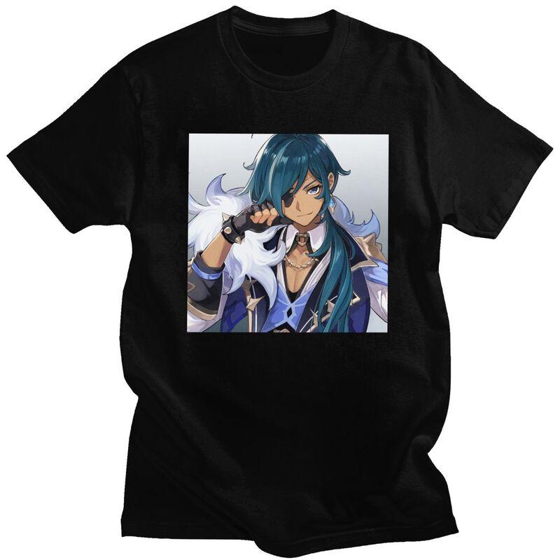 

Custom Kaeya Genshin Impact T Shirt for Men 100% Cotton Tshirt Leisure Tees Short Sleeves Anime Game T-shirt Slim Fit - Men s... 5XL