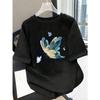 Feather Butterfly Pattern Printing Women's Tees Cotton Women T-Shirts Casual Soft Short Sleeve Tops Comfortable Clothes