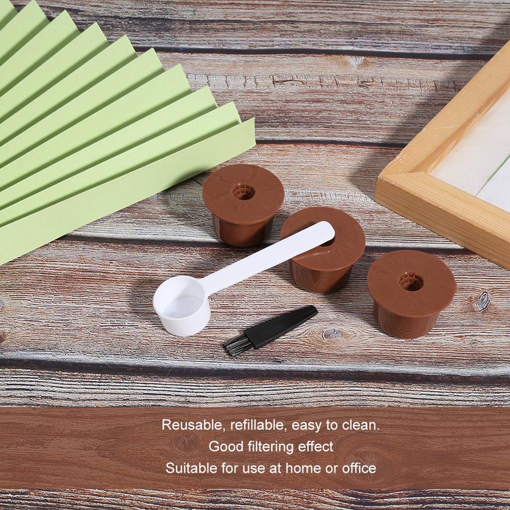 Reusable Coffee Capsule Filter Kit Refillable Cup with Brush Spoon Accessory for Caffitaly Coffee Machine Easy To Clean