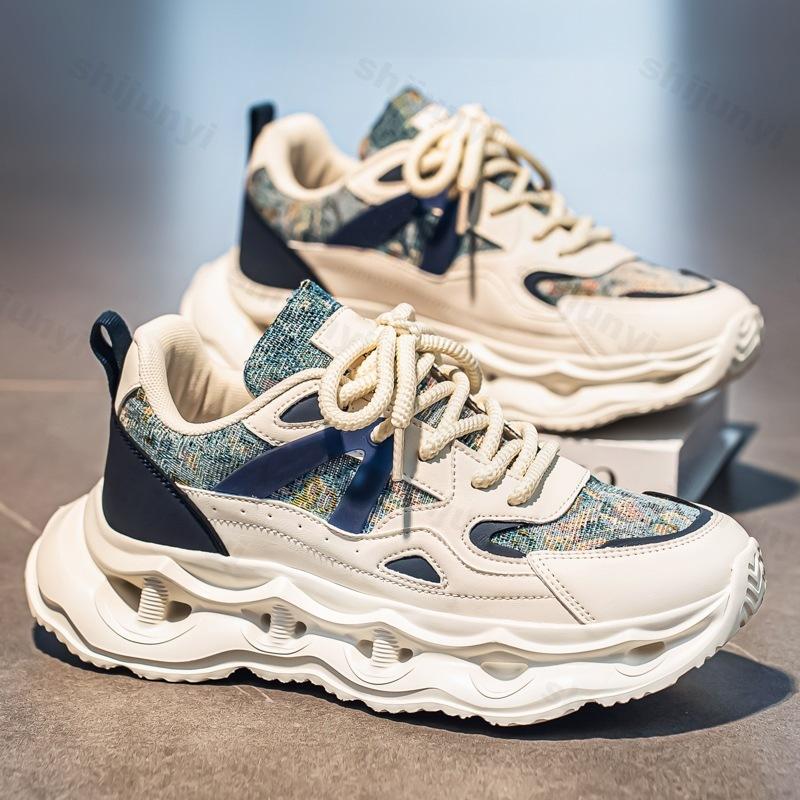 

Fashi Trend Niche Design Men s Casual Low Top Thick Soled Shoes 2026 Autumn New Comfortable Versatile N Slip Chunky sneakers 39 темно-синий