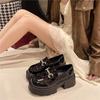 7 cm dicksohlige, erhöhende kleine Lederschuhe für Damen, Frühjahr und Herbst 2025, neue kleine Muffin-Damenschuhe, Loafer im britischen Stil