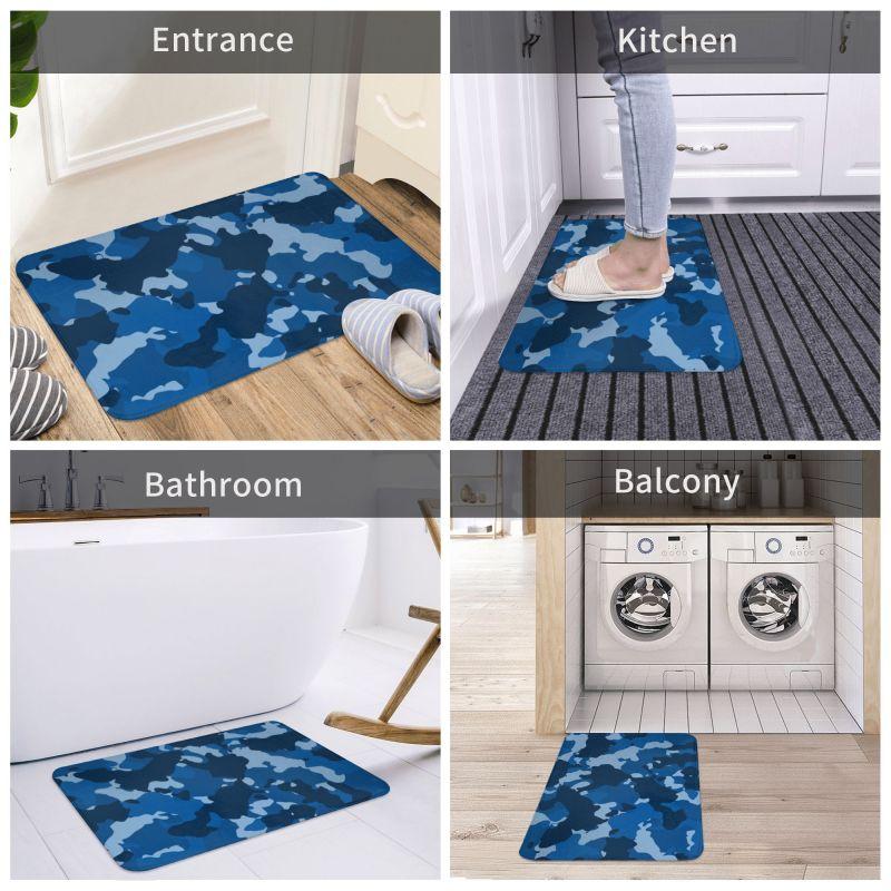 Custom Camouflage Army Air Force Blue Doormat Mat Anti-Slip Military Camo Bathroom Kitchen Garden Rug Carpet 40*60cm