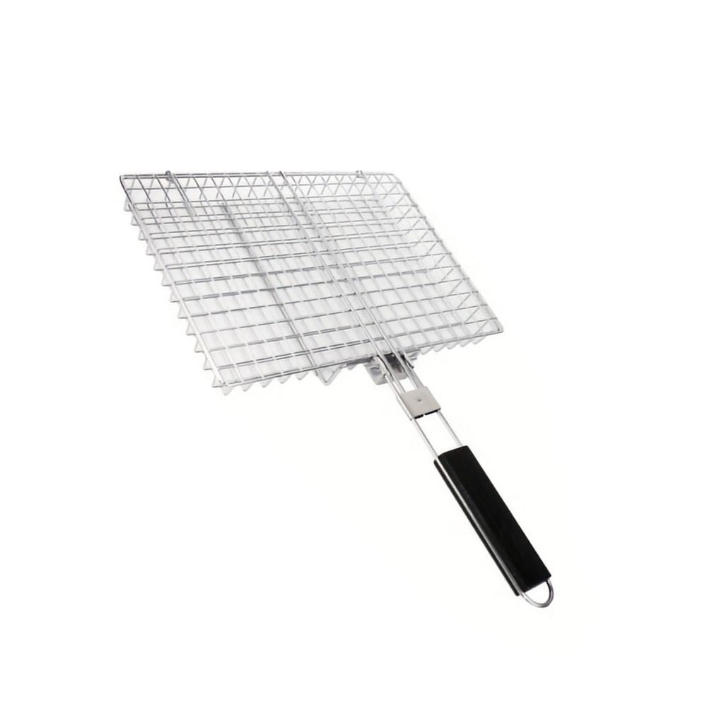 Extragroßer 32CM Metall-Grillkorb für BBQ-Party Hitzebeständiges Kochgitter Geeignet für Steak Garnelen Gemüse