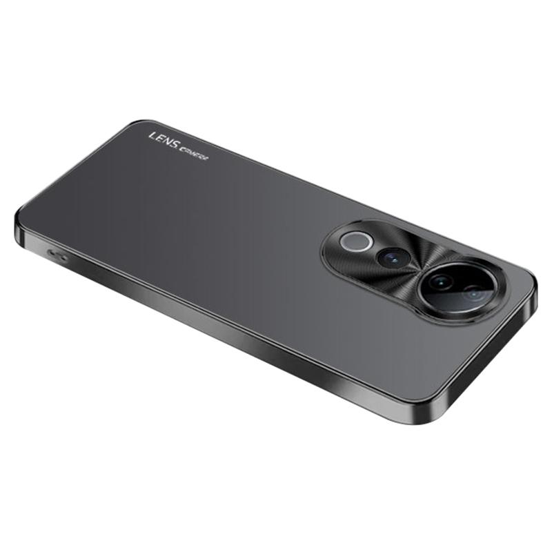 

For vivo S19 Pro 5G Case Acrylic+TPU+Metal Anti-Scratch Phone Cover with Electroplating Frame Black