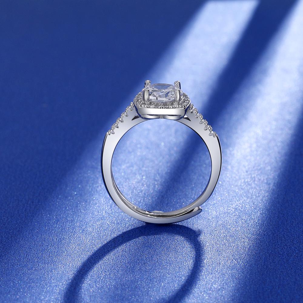 Women's Light Luxury Full Diamond Open Ring - Pang Donglai Sugar Ring Design