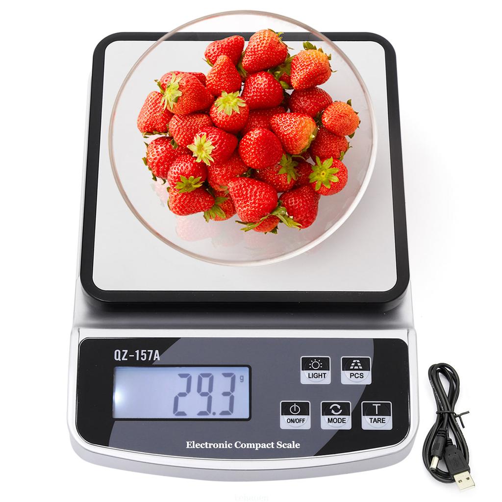 15KG/3KG Electronic Kitchen Scale USB Charge Precision Balance Food Scale Household Coffee Scale Smart Digital Baking Scales