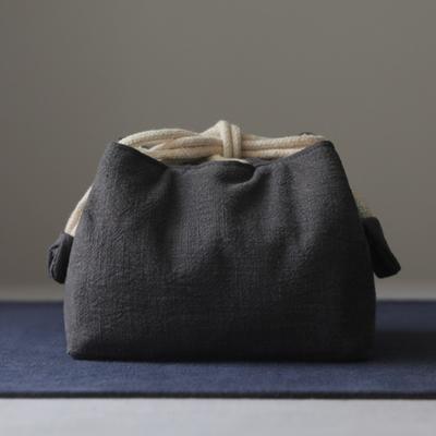 Travel Portable Tea Set Storage Bag Solid Color Travel Tea Set Teapot Cups Drawstring Pouches Drop-proof Organiser Cloth Bag
