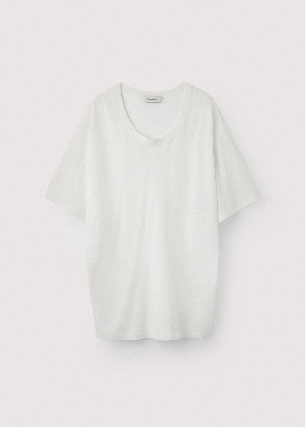 Umamung Linen Viscose Sheer Half Sleeve Pullover_Off White Off White/Free