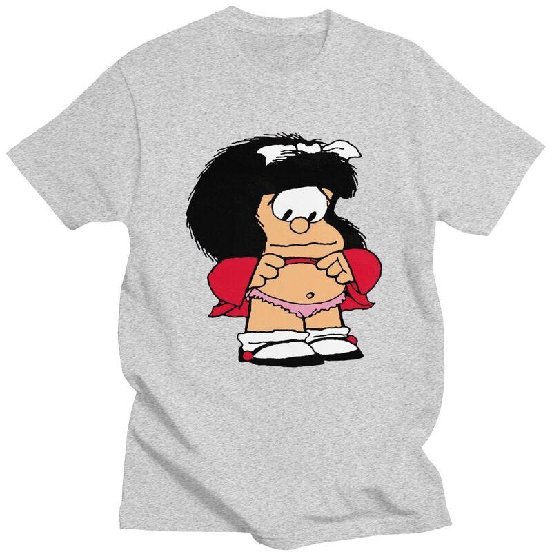 Custom Cool Quino Comic Cartoon Mafalda T Shirt Men Short Sleeves 100 Cotton Tshirt Tees Fashion Tshirt