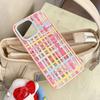 Colorful Plaid Contrast Color Suitable for IPhone16 Mobile Phone Case Apple 15 Protective Case 14pro Acrylic 13 Soft Edge