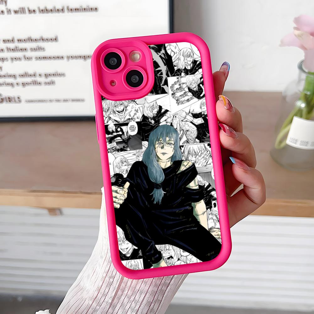 Coque de téléphone JJK Mahito pour iPhone 17 16 15 14 13 12 11 Air Pro Max Plus Rouge Housse Souple en TPU antichoc