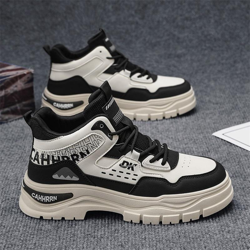 New Men's Classic Four Seasons Fashion High Top Thick Sole Skateboarding Shoes Comfortable Soft Sole Basketball Sneakers