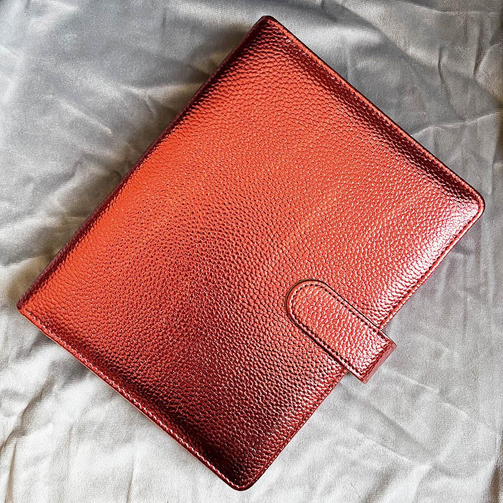 A5 A6 Metallic Texture PU Leather DIY Binder Photocards Collect Book Diary Agenda Planner Cover Stationery