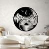 Wrought Iron Sun Moon Wall Art, Mystic Home Decor, Metal Wall Sculpture for Living Room, Celestial Boho Yin Yang Decor, Unique Garden Art