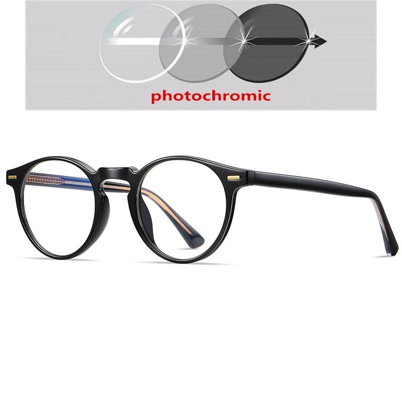Anti Blue Rays Round Prescription Glasses For The Nearsighted Leopard Frame Student Prescription Spectacles 0 -0.5 -0.75 To -6.0