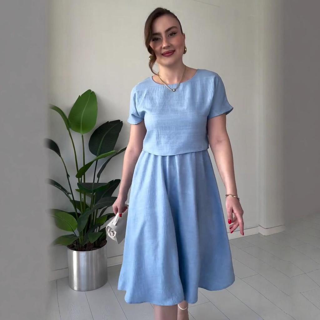 2025 Summer French Casual Loose High-Waisted Slimming Dress for Women