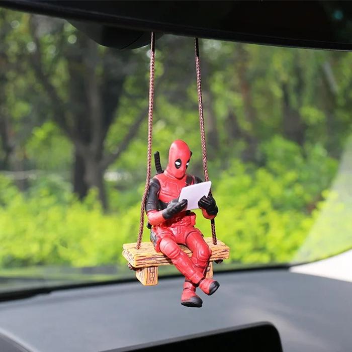 Marvel Deadpool pendent de rétroviseur de voiture pendent de voiture Deadpool jouet miniature figurine d'action cadeau de Noël