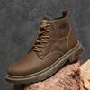 Classic Leather Men's Ankle Boots Fashion Man High Top Shoes New Outdoor Hiking Boots Comfy Male Casual Botas Motorcycle Boots