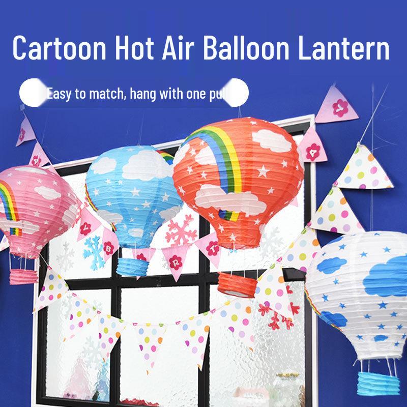Hot Air Balloon Pendant Paper Lantern for Birthday and Kindergarten Decor