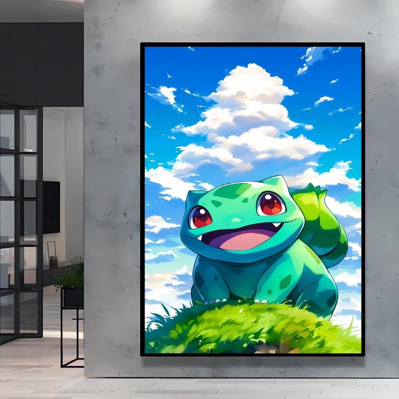 Japanese Anime Canvas Paintings  Pikachu Poster Cartoon Character Picture Bright and Clear Colors High Quality Home Decor