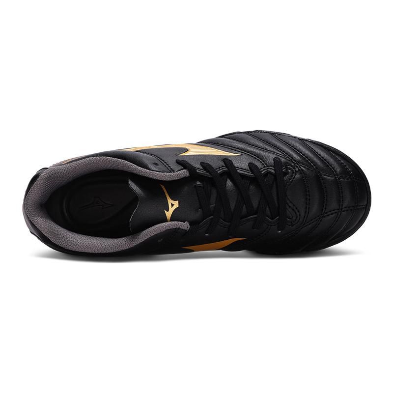 Mizuno Artificial Turf Durable Low-Top Kids Soccer Shoes Black And Gold Kids Soccer Shoes P1GE232550