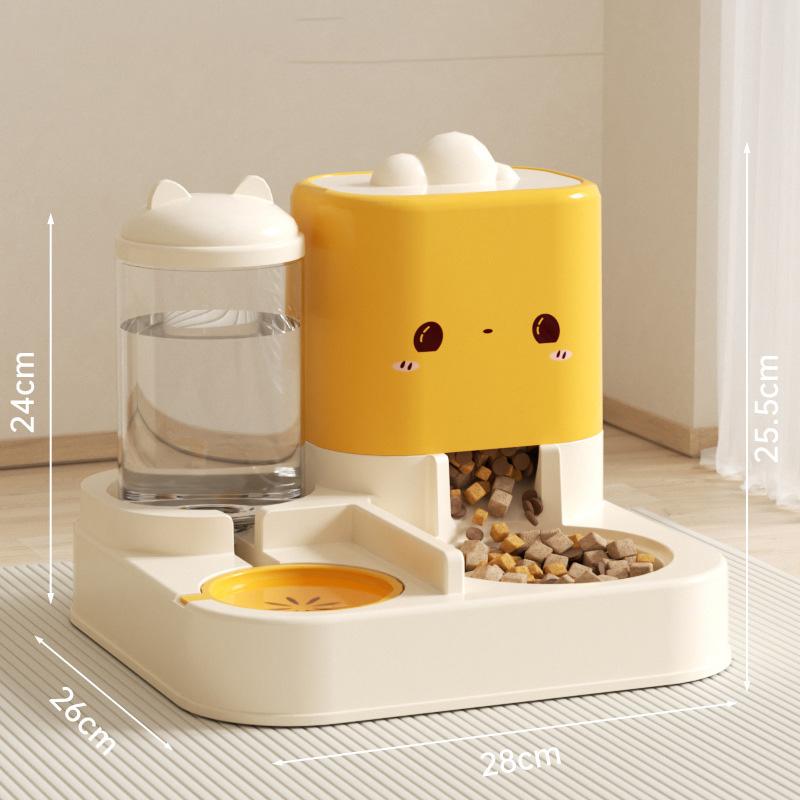 Cute Smiling Cat Automatic Feeder And Water Dispenser Pet Supplies For Cats Small Dogs Gravity Flow Anti Spill Easy To Clean